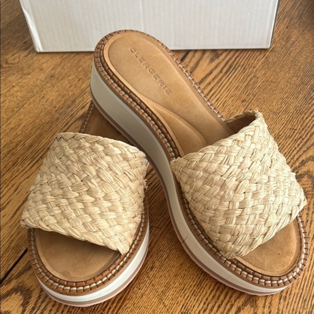 Robert Clergerie Fleurine Raffia Platform sandals Made in France
